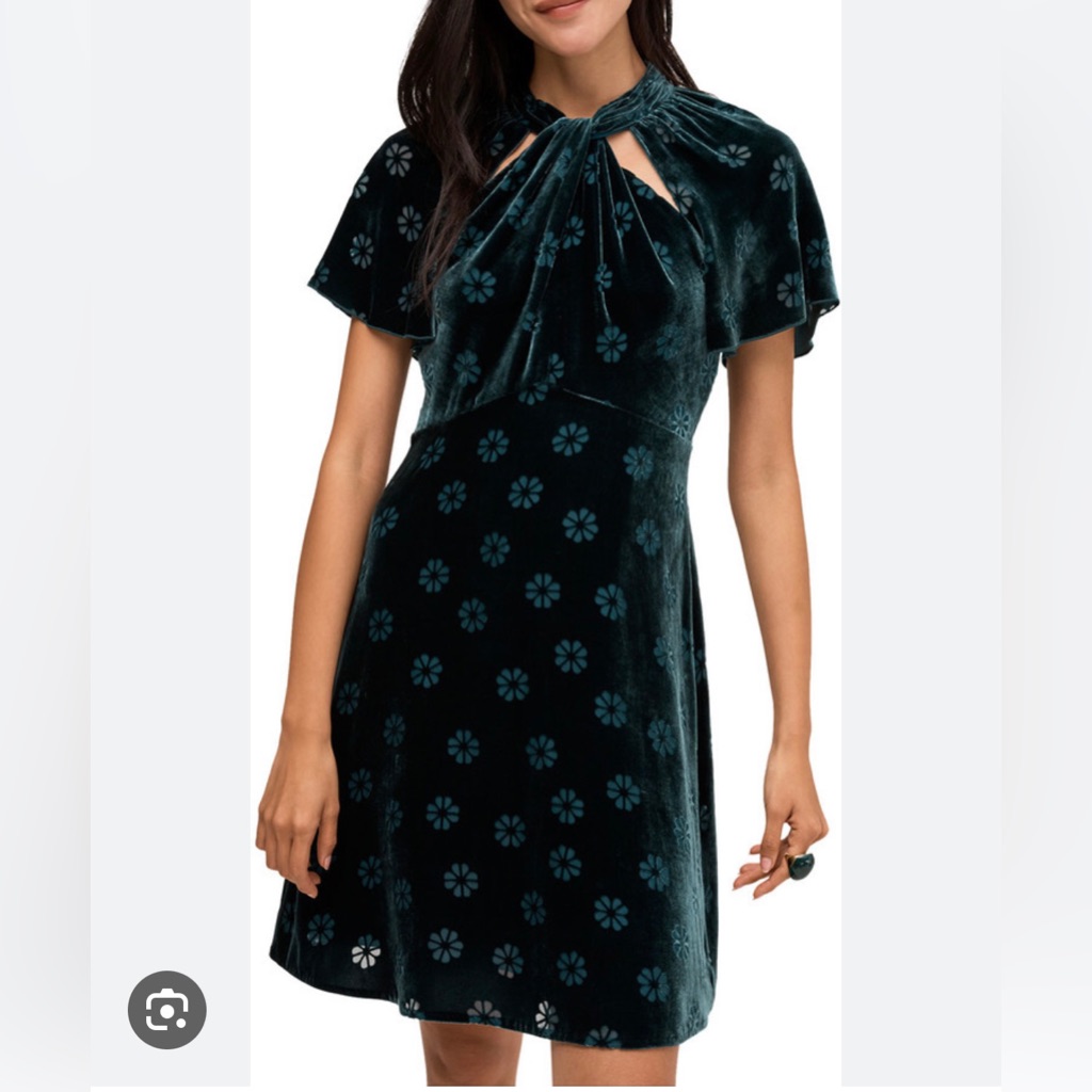 Nwot Kate Spade Green Velvet Dress Size 2